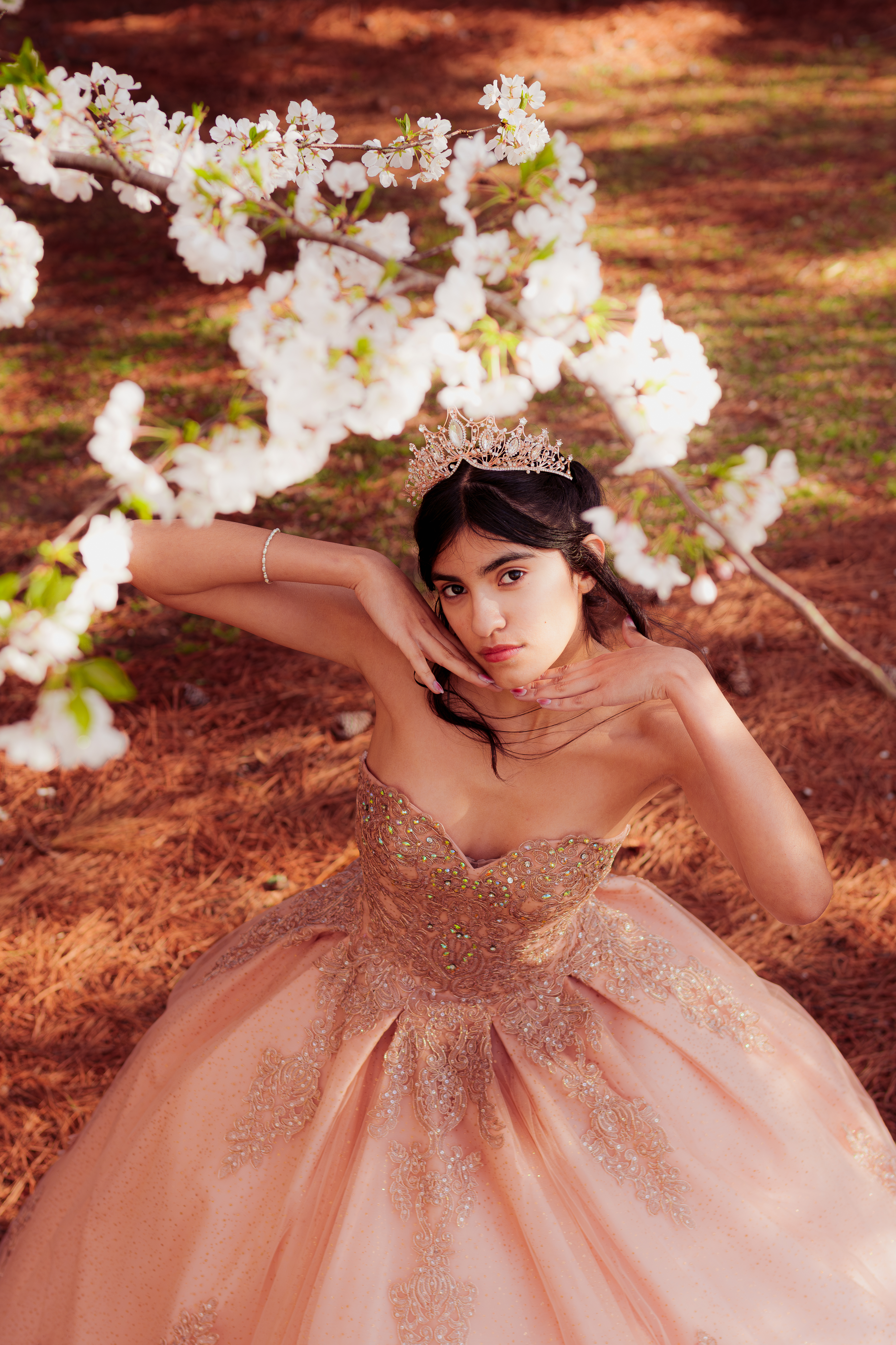 Quinceanera in a pink dress