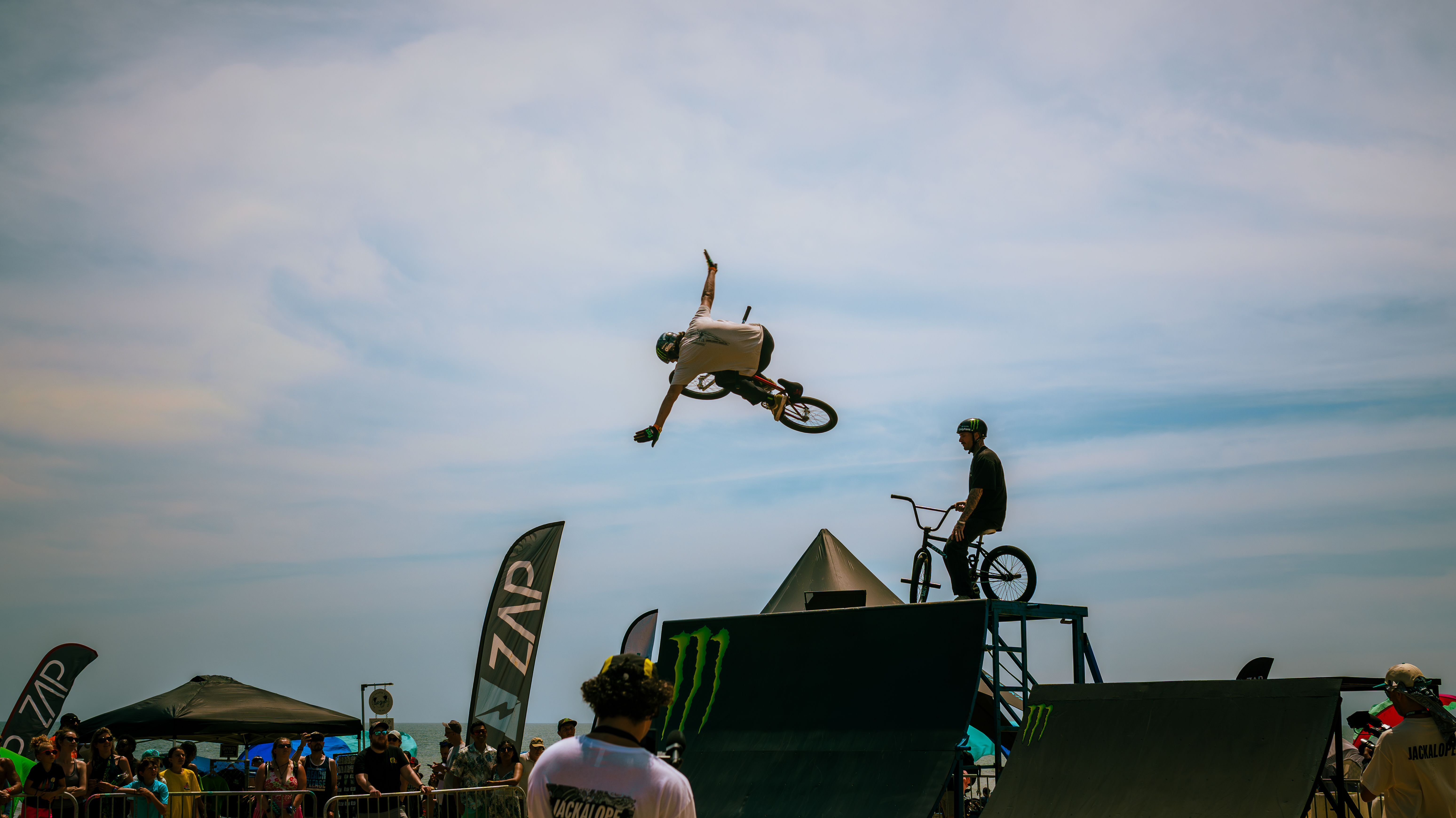 bmx rider doing a trick in the air
